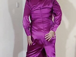 Uk Sissy Crossdresser In Sexy Satin Dress