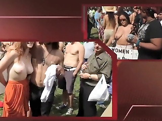 Busty American Women Doing The Nude Protest For Equality